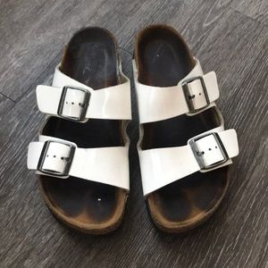 White Patent Leather Birkenstocks